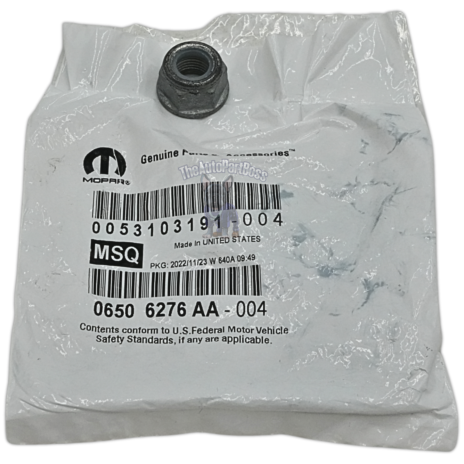 Mopar Hex Flange Lock Nut Genuine Mopar 6506276AA 06506276AA