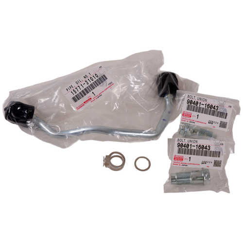 Toyota NO.1 OIL COOLER PIPE W GASKET UNION Genuine Toyota OEM 15771-31010 15771-31010-OILCOOLERPIPE-kit