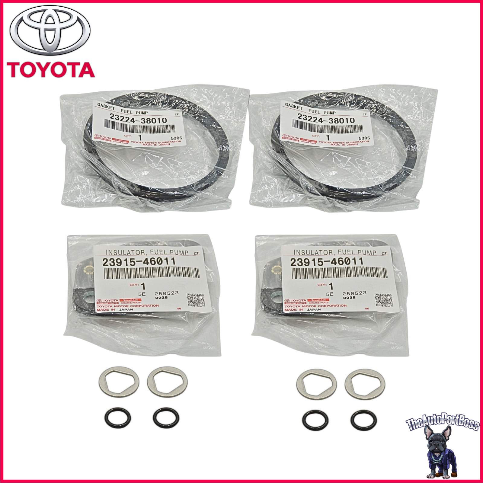 Toyota Fuel Pump Reseal Kit Both Sides OEM Toyota 23224-38010-COMPLETE-KIT