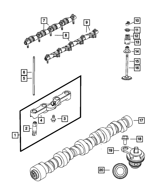 Mopar (16PCS) Complete Set - Hydraulic Lifters And Yoke Genuine Mopar 5038784AD 5038784AD