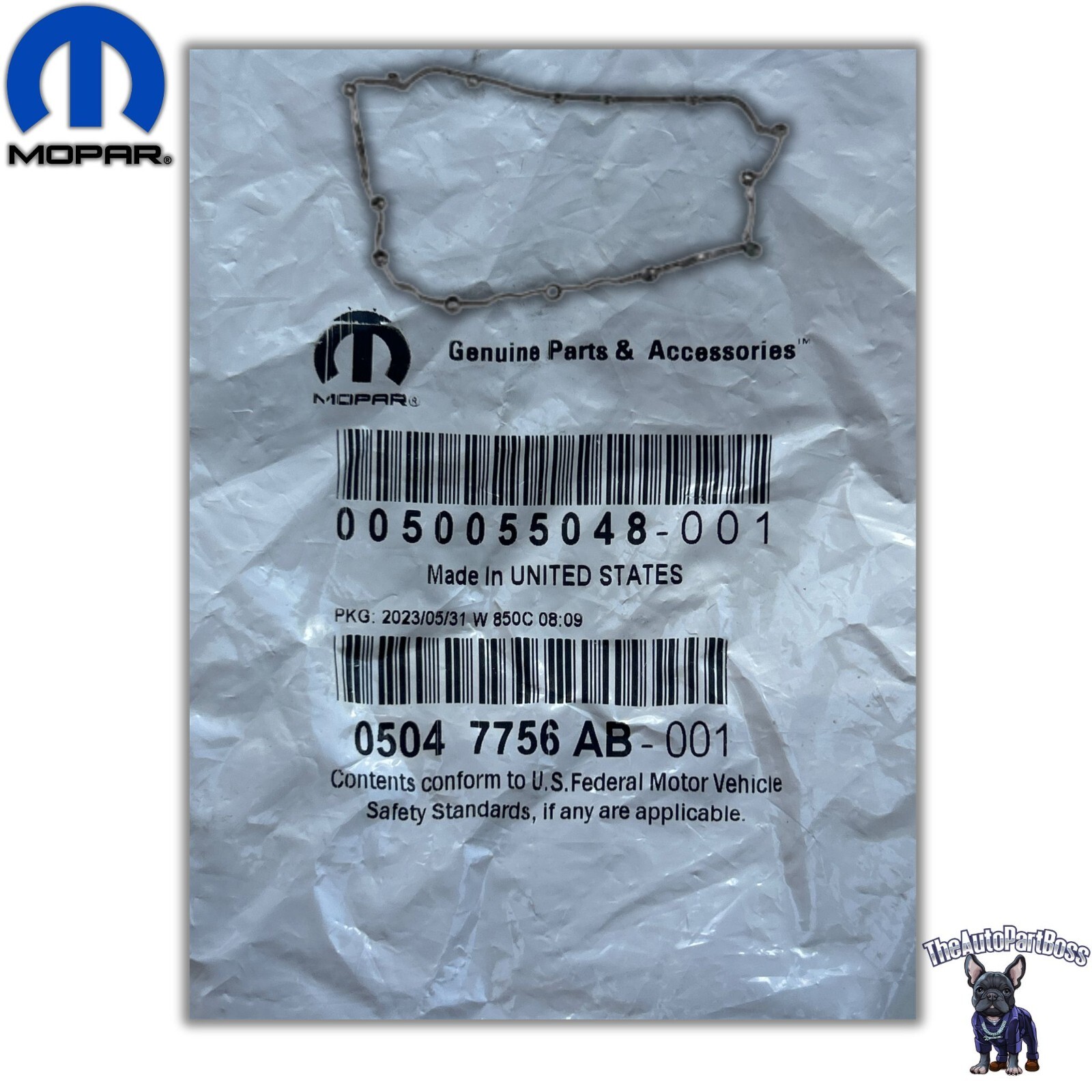 Mopar 18-23 2.4L Cylinder Head Cover Gasket OEM Mopar 5047756AB 5047756AB