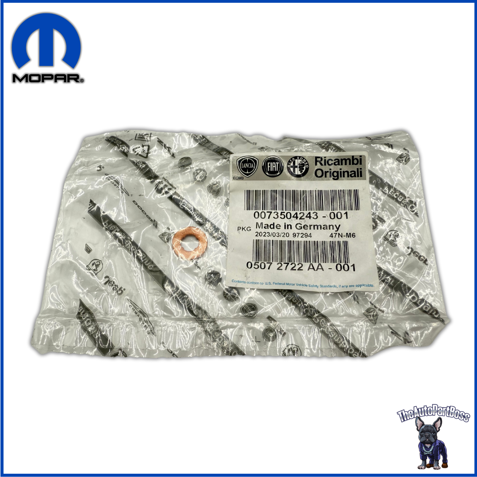 Mopar Fuel Injector Seal OEM Mopar 5072722AA 5072722AA