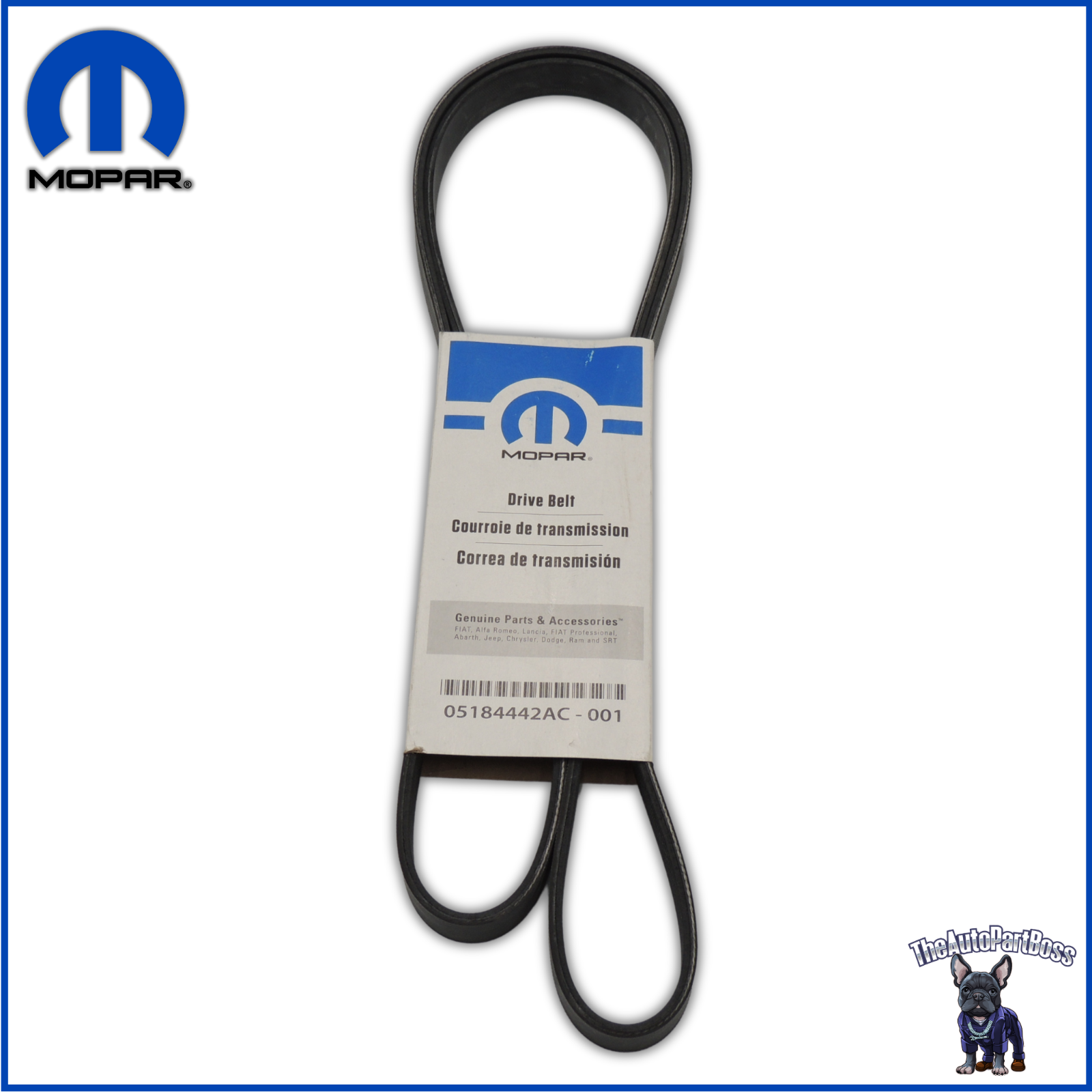 Mopar Serpentine Belt OEM Mopar 5184442AC 05184442AC 5184442AC