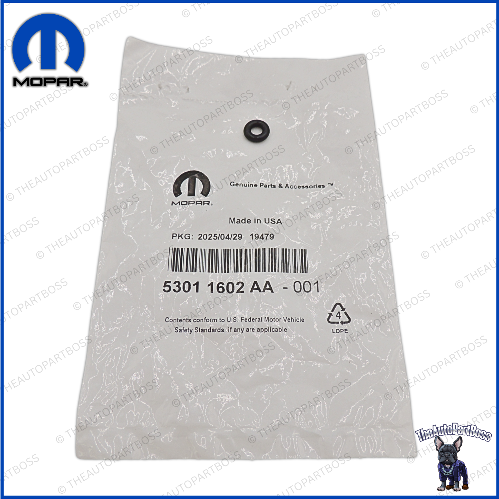 Mopar Fuel Injector O Ring Genuine Mopar 53011602AA 53011602AA