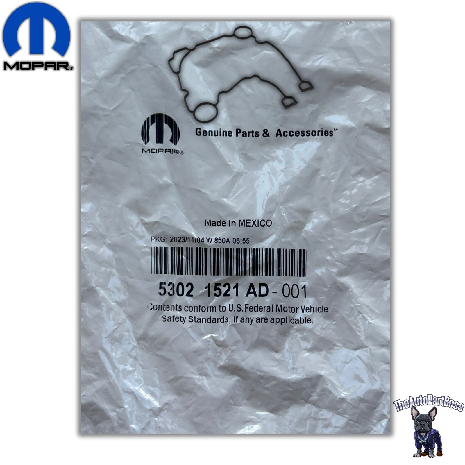 Mopar 5.7L 6.4L Chain Case Cover Gasket OEM Mopar 53021521AD 53021521AD