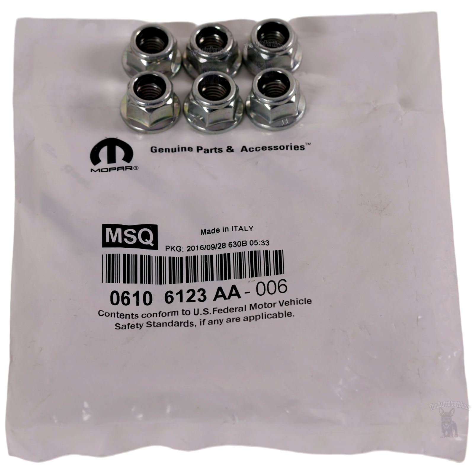 Mopar 6 PACK Hex Lock Nut GENUINE Mopar 6106123AA 6106123AA-6PK