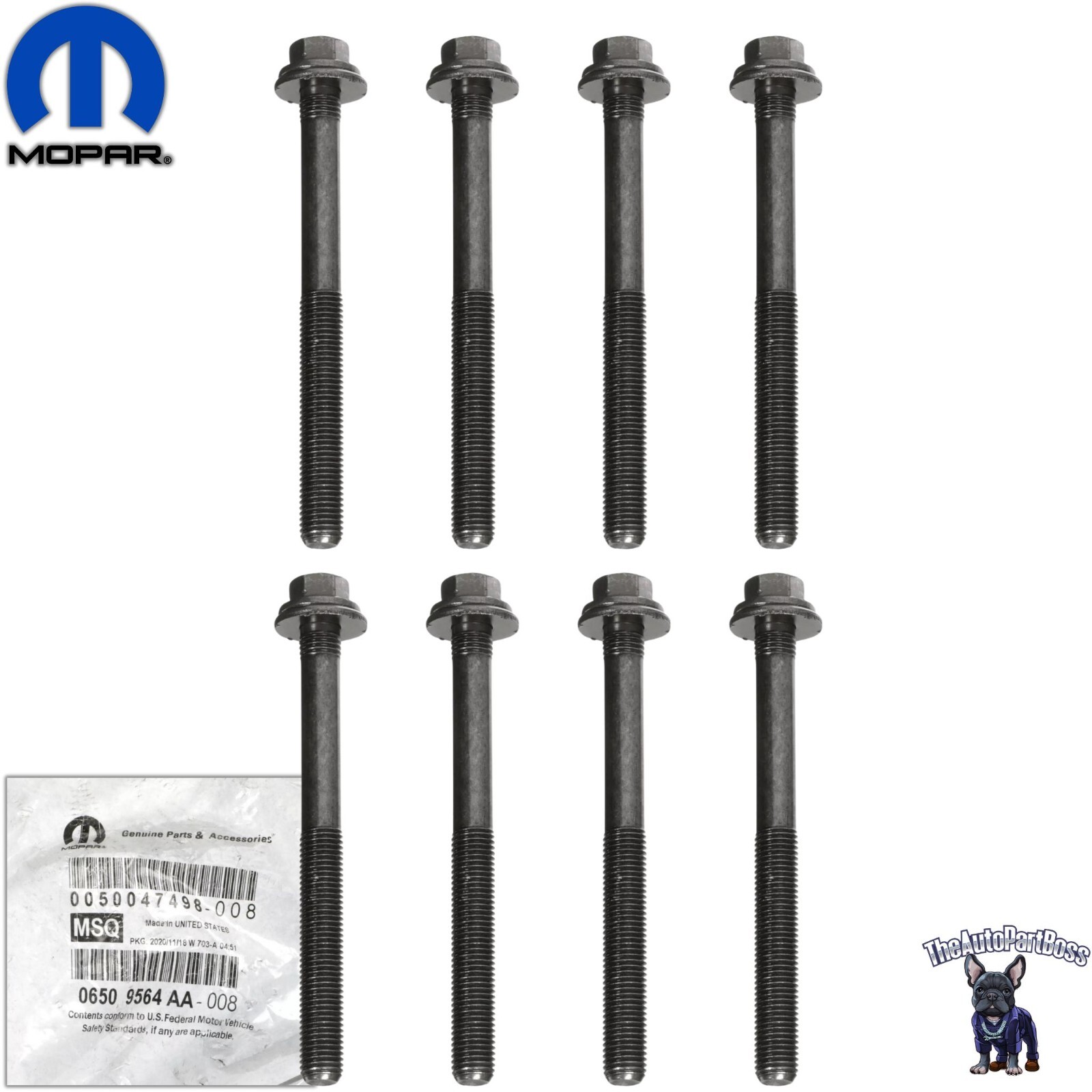 Mopar Hex Washer Head Bolt, Mounting OEM Mopar 6509564AA (M12X1.50X130) 6509564AA