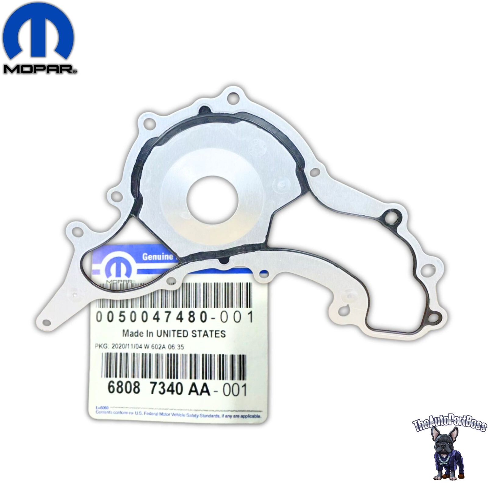 Mopar 11-24 V6 Water Pump Gasket OEM Mopar 68087340AA 68087340AA