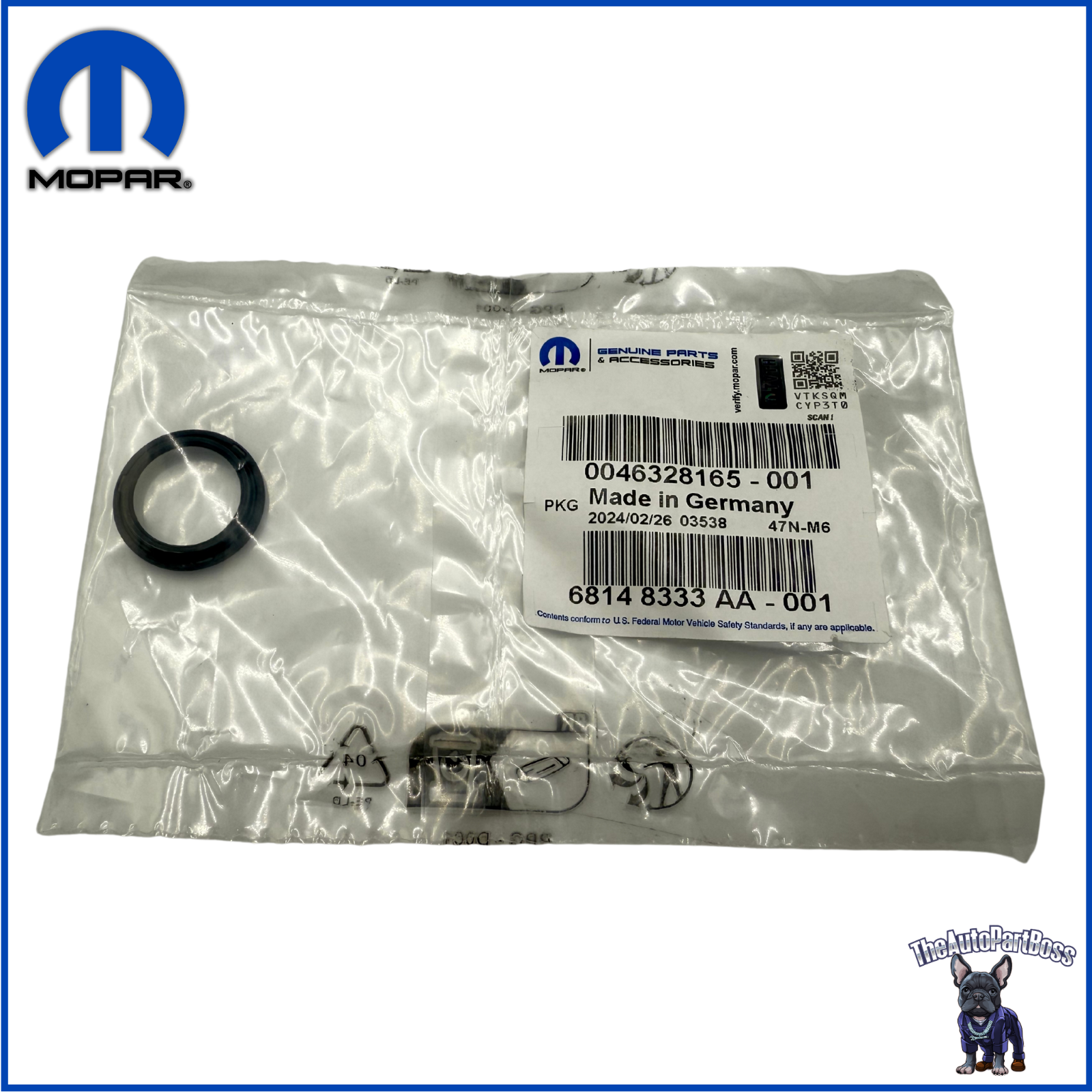 Mopar Fuel Injector O Ring OEM Mopar 68148333AA 68148333AA