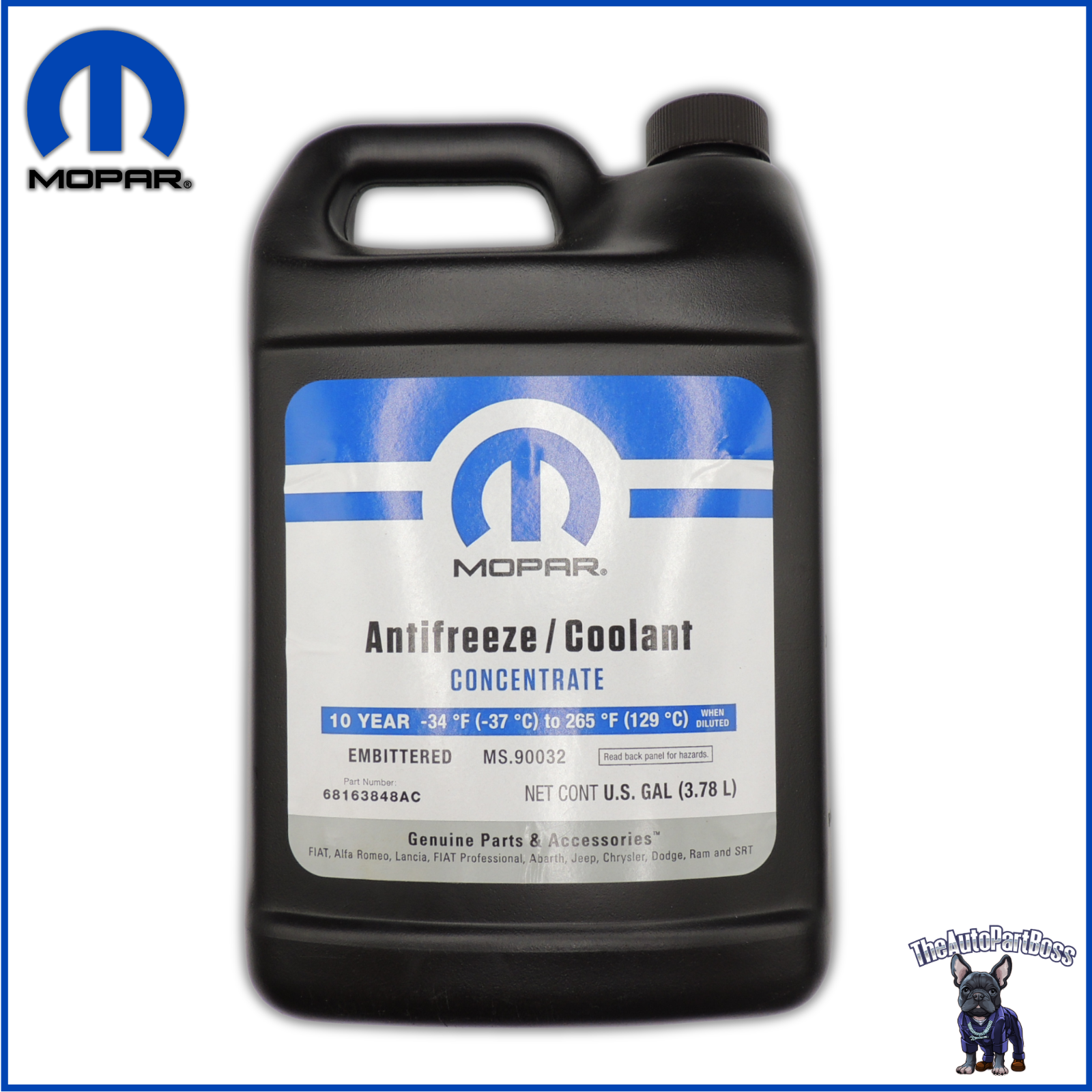 Mopar Coolant Antifreeze US OEM Mopar 68163848AB 68163848AB