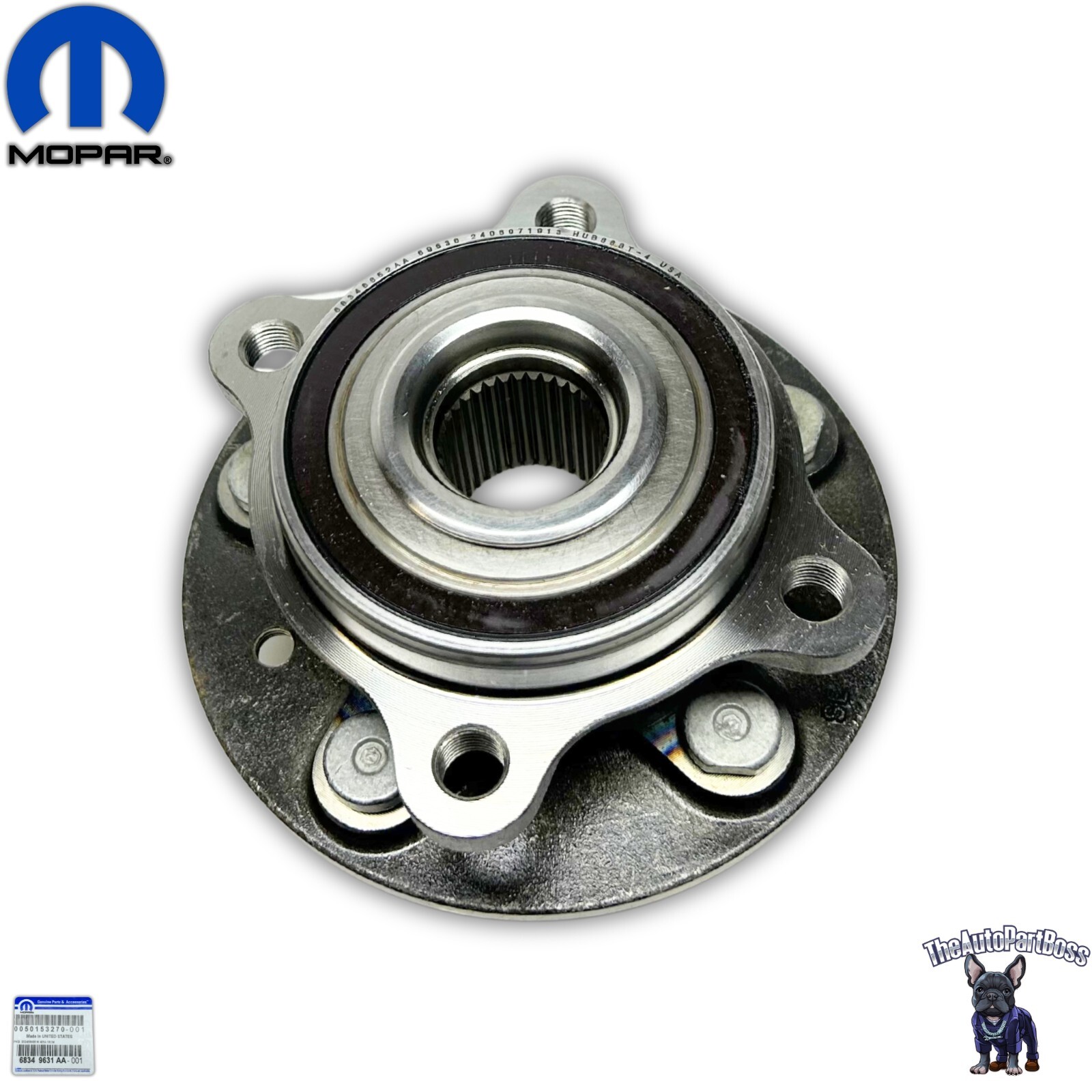 Mopar Brake Hub And Bearing Front OEM Mopar 68349631AA 68349631AA