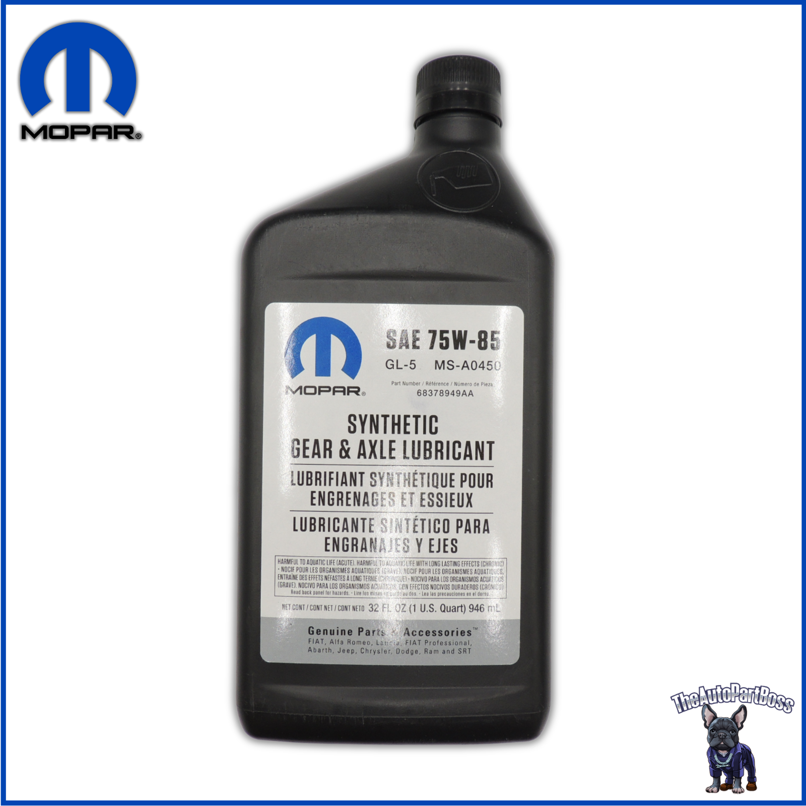 Mopar Mopar - SAE 75W-85 API GL-5 Synthetic Differential Fluid 68378949AA
