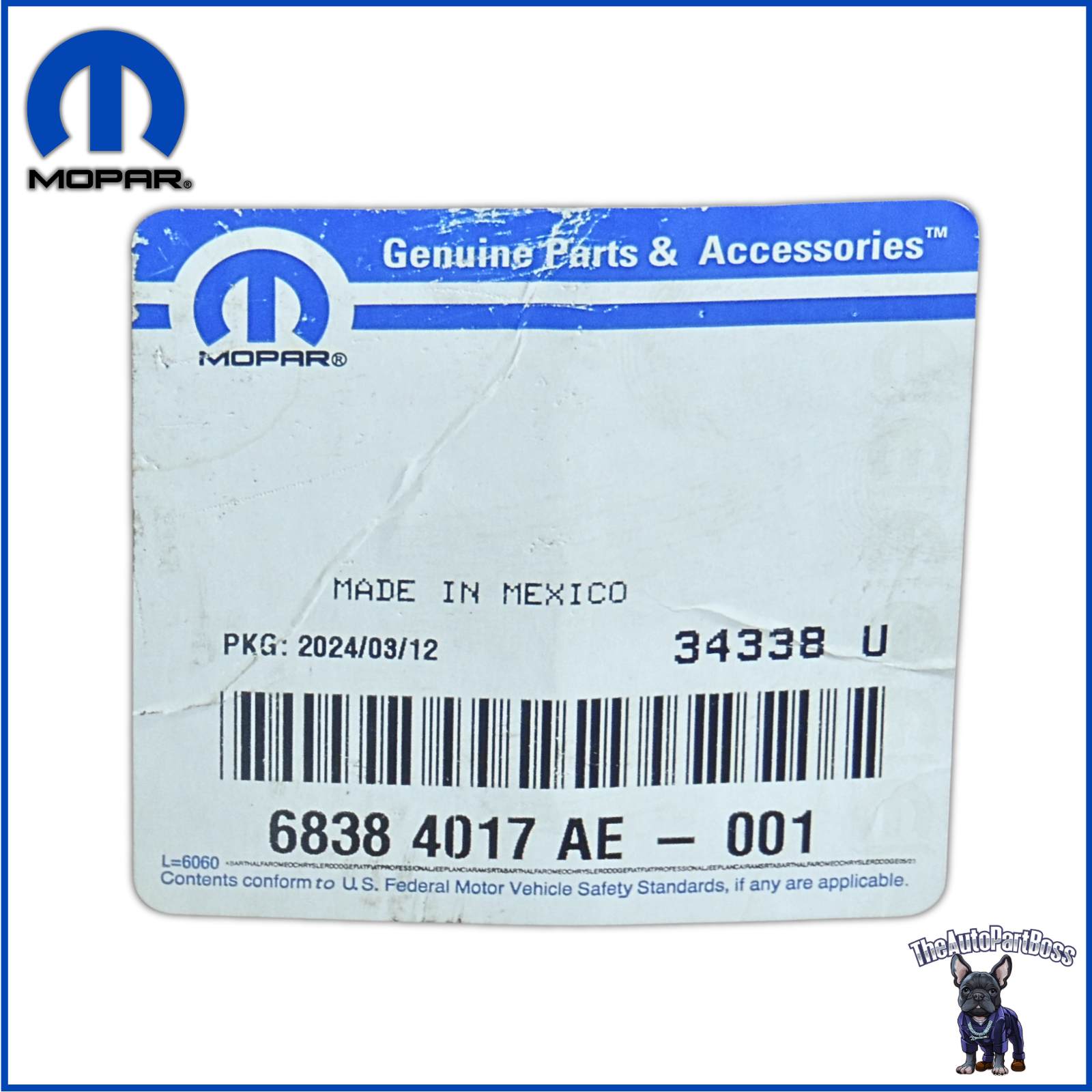 Mopar Body Wiring OEM 68384017AE