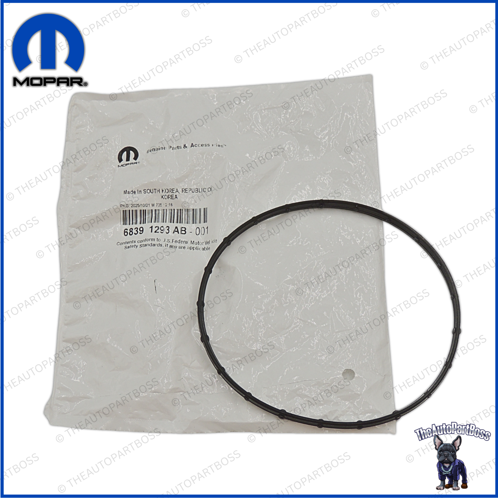 Mopar Water Pump Body Seal Genuine Mopar 68391293AB 68391293AB
