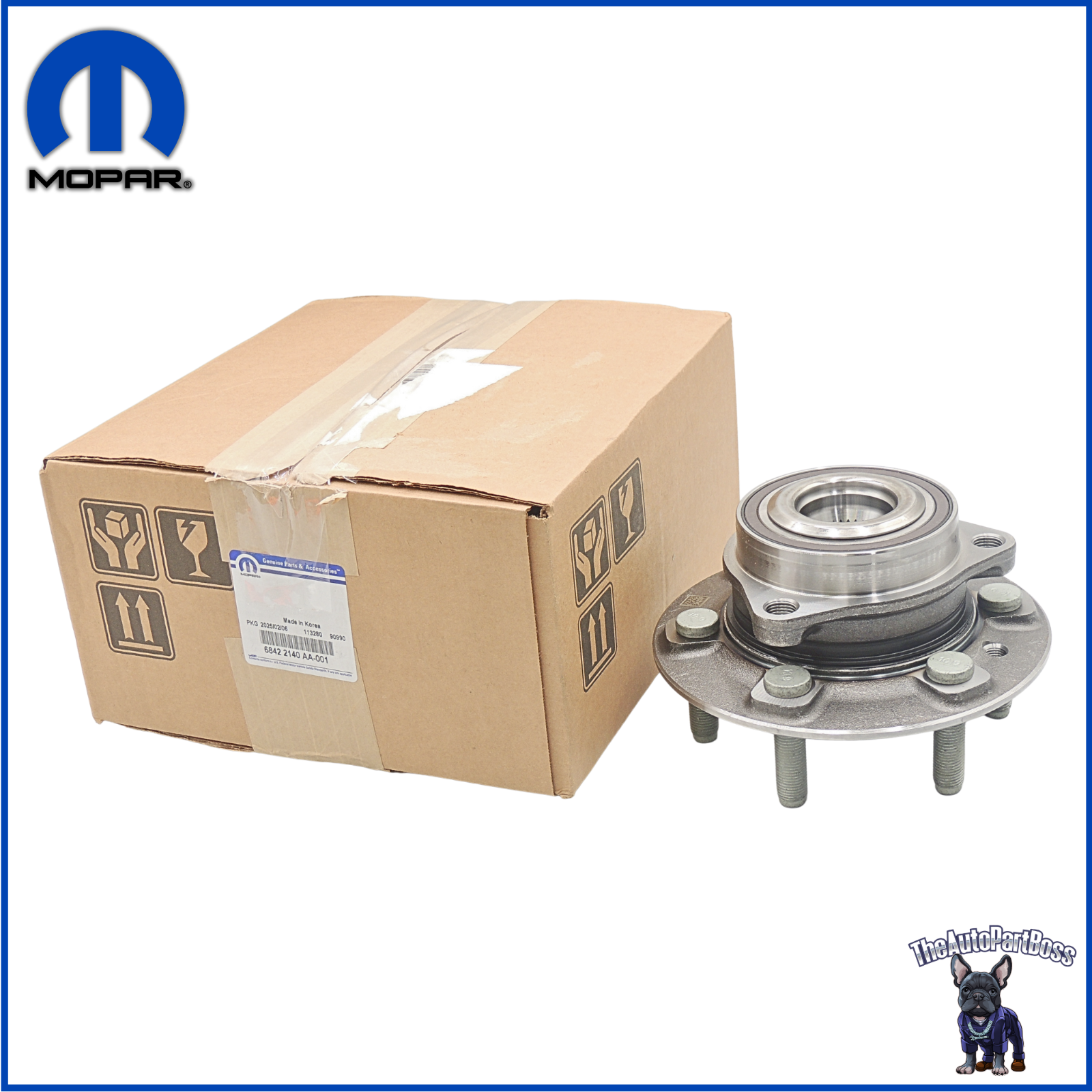 Mopar Brake Hub And Bearing, Front Right OEM 68422140AA