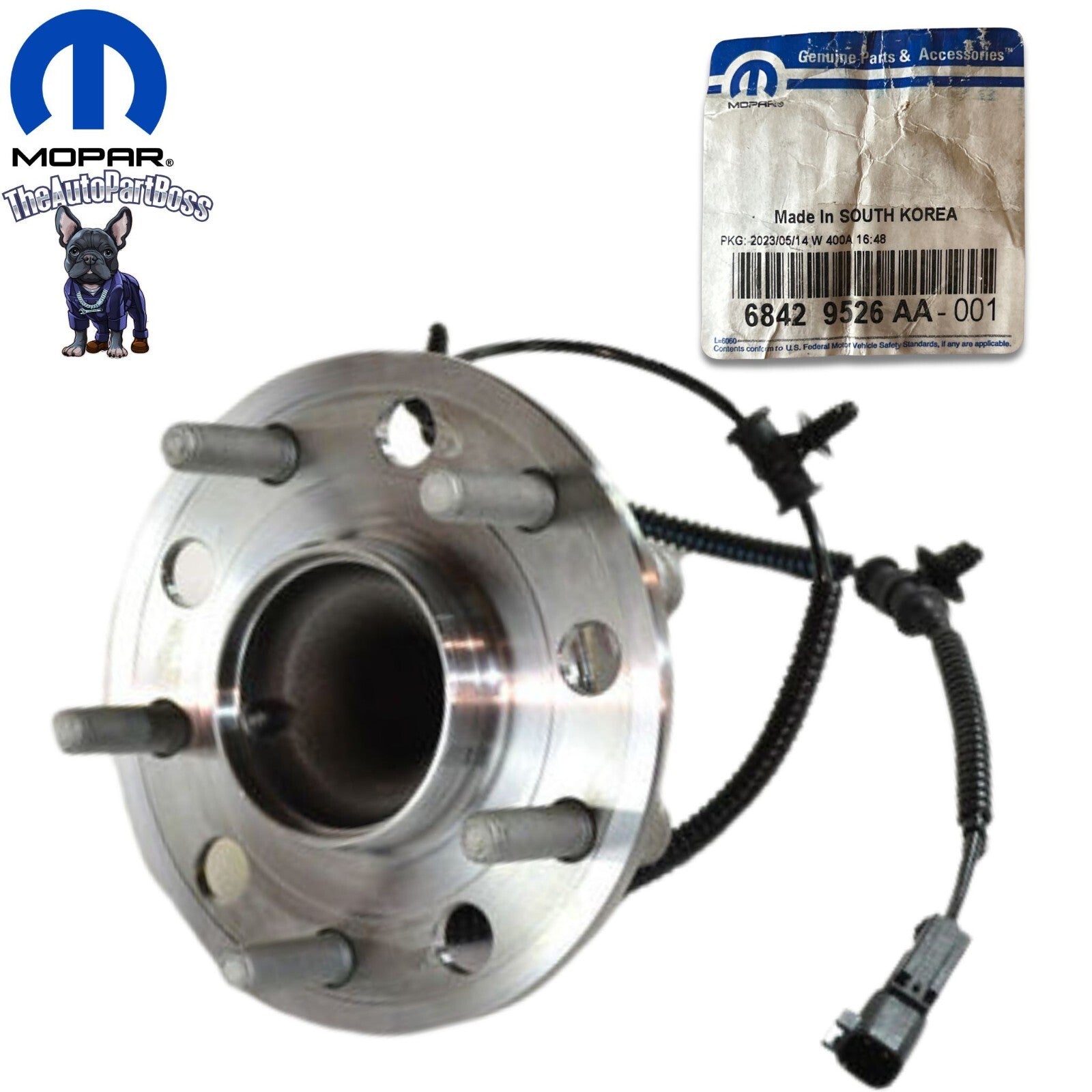 Mopar Brake Hub And Bearing, Left Genuine Mopar 68429526AA 68429526AA