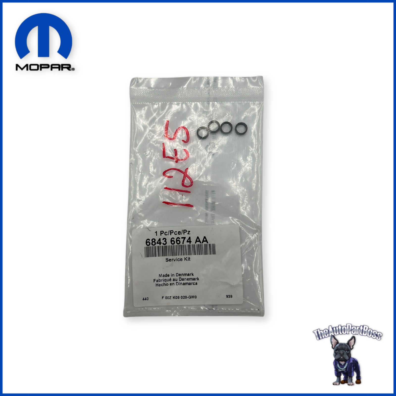 Mopar Fuel Injector Seal Kit OEM Mopar 68436674AA 68436674AA
