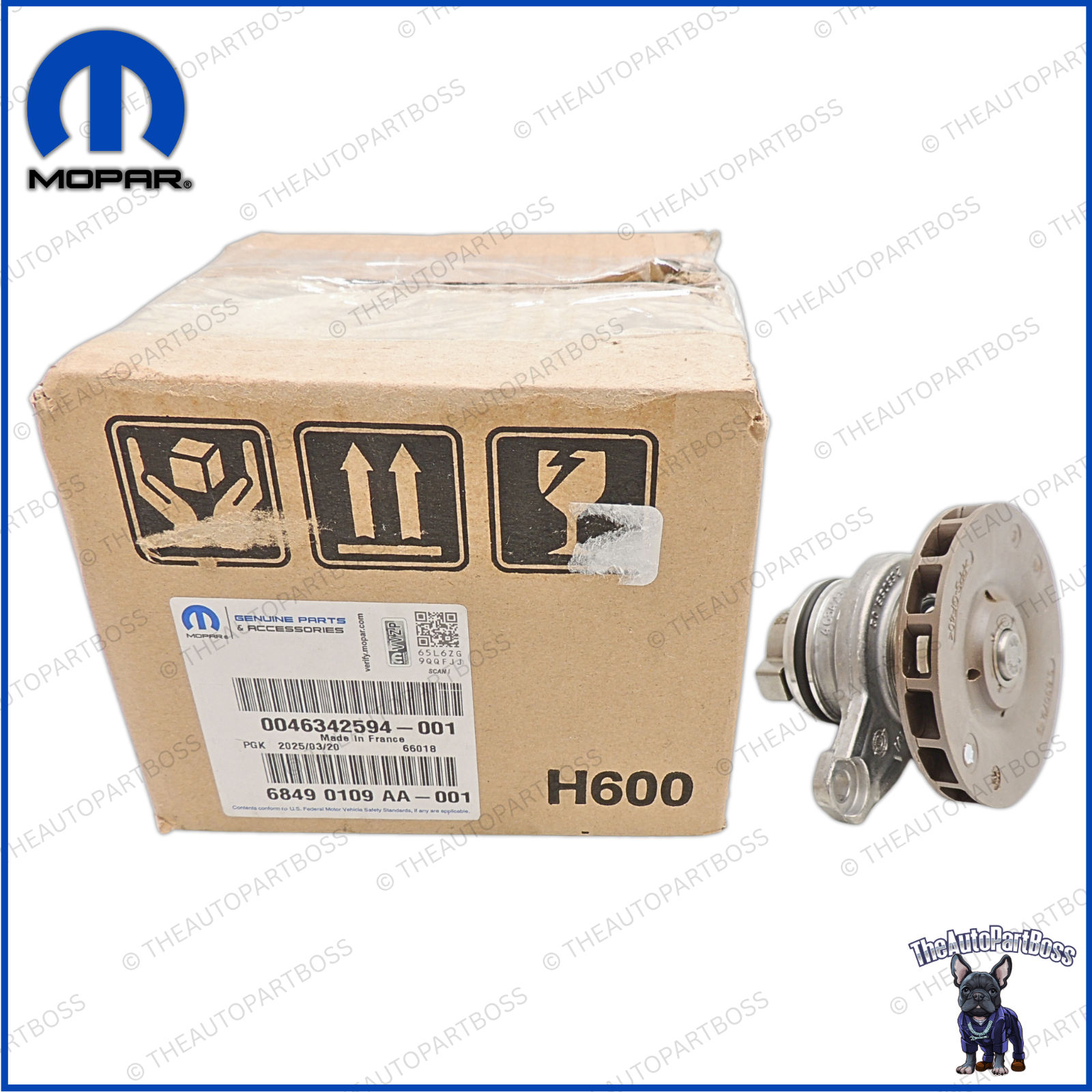 Mopar Water Pump Genuine Mopar 68490109AA 68490109AA
