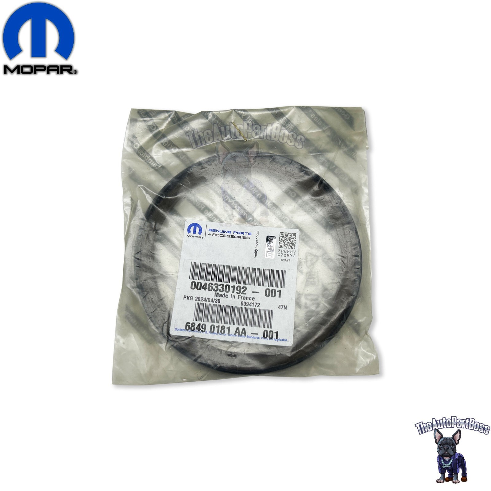 Mopar Mopar 68490181AA SEAL REAR MAIN CRANKSHAFT 68490181AA