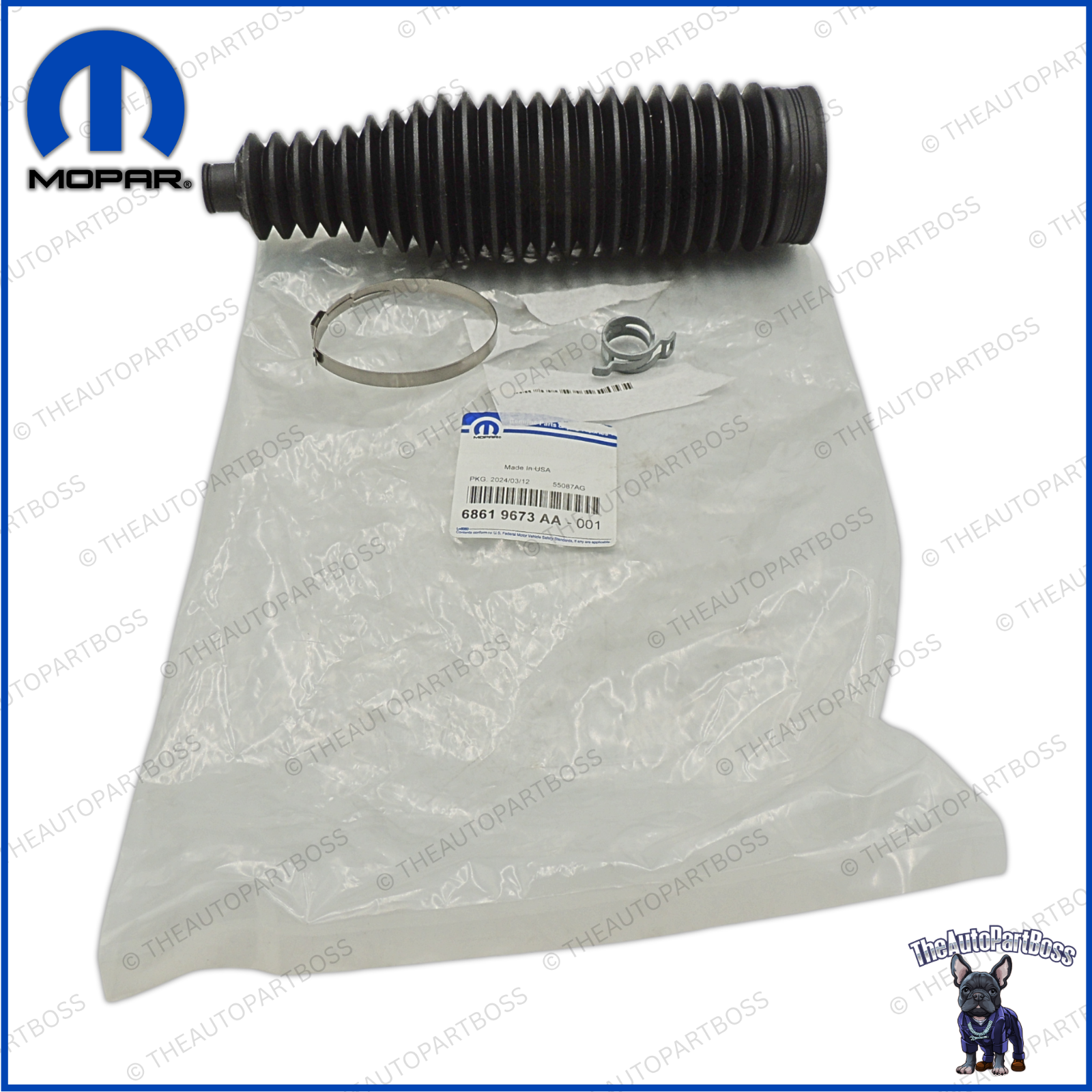 Mopar Steering Gear Boot Kit OEM Mopar 68619673AA 68619673AA