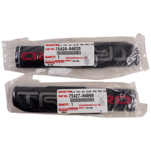 Toyota 2016-2023 TOYOTA TACOMA TRD PRO DOOR EMBLEM SET GENUINE 75427-04060 75428-04020 75427-04060-75428-04020