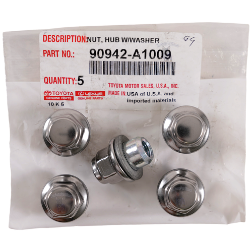 Toyota 5 PACK Hub Nut OEM Toyota 90942-A1009 90942-A1009-5x