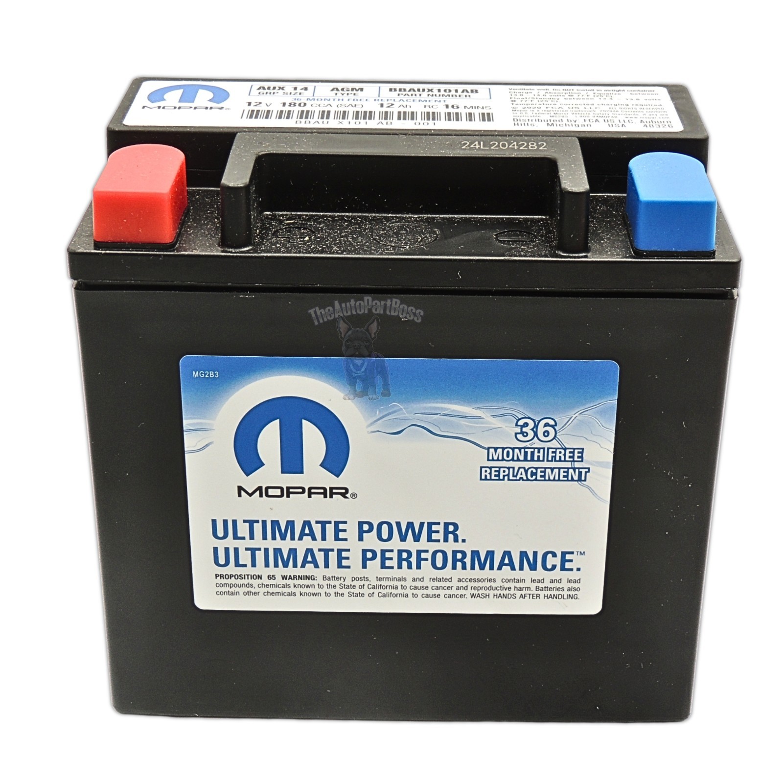 Mopar 16-25 Vehicle Battery Genuine Mopar BBAUX101AB BBAUX101AB