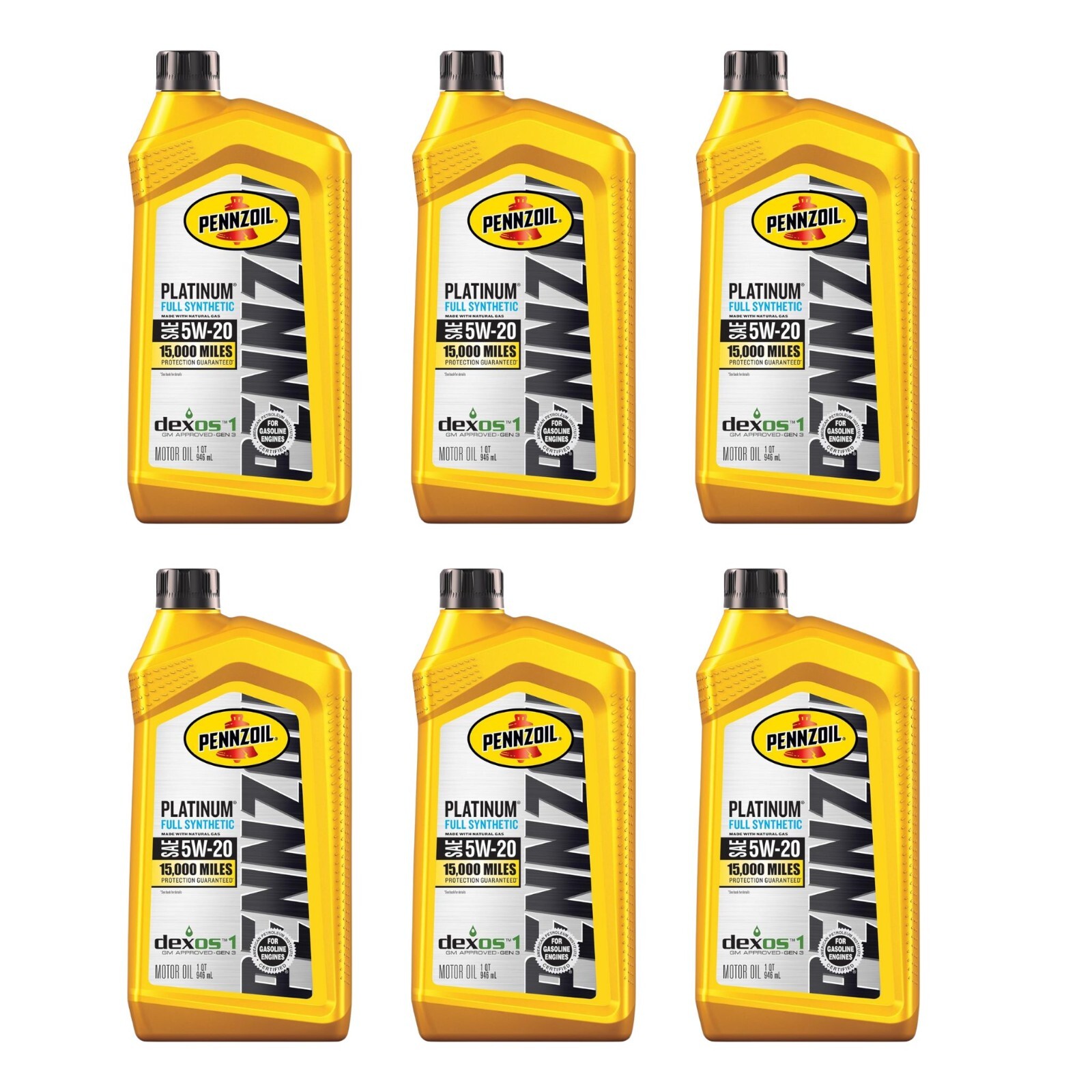 Pennzoil Platinum Full Synthetic 5W-20 Motor Oil (1-Quart, Case of 6) PZ-PFS-5W20TABP